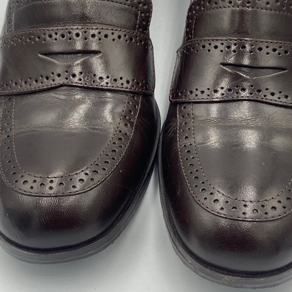 Etienne Aigner Brown Leather Dress Shoes Size 9M Slip-On Heels E-Greeley Brazil - Picture 13 of 14